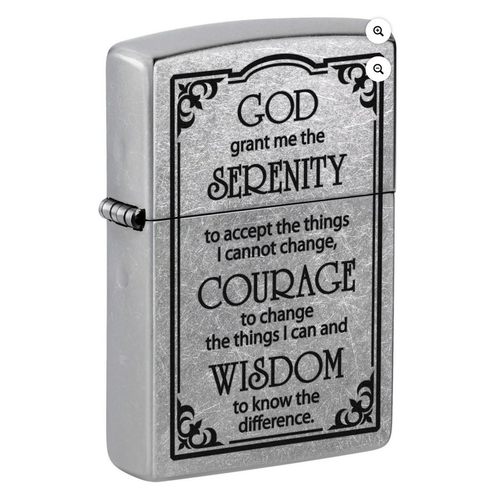 Zippo Lighter Serenity Prayer "God Grant Me the Serenity" Quote Design NEW